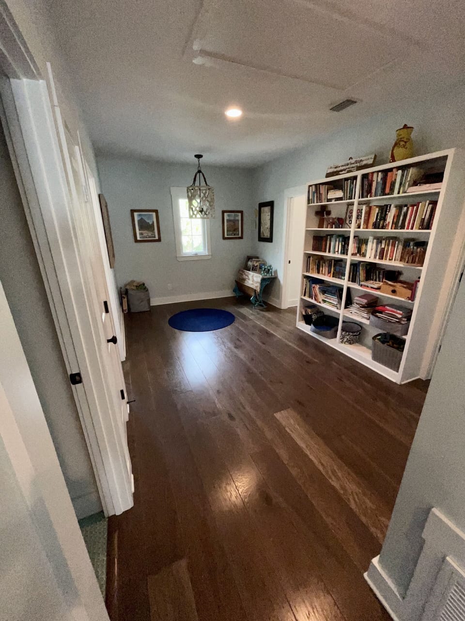 Hallway area with books and kids activities