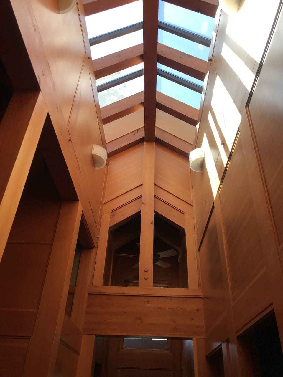 Skylight in guest hallway