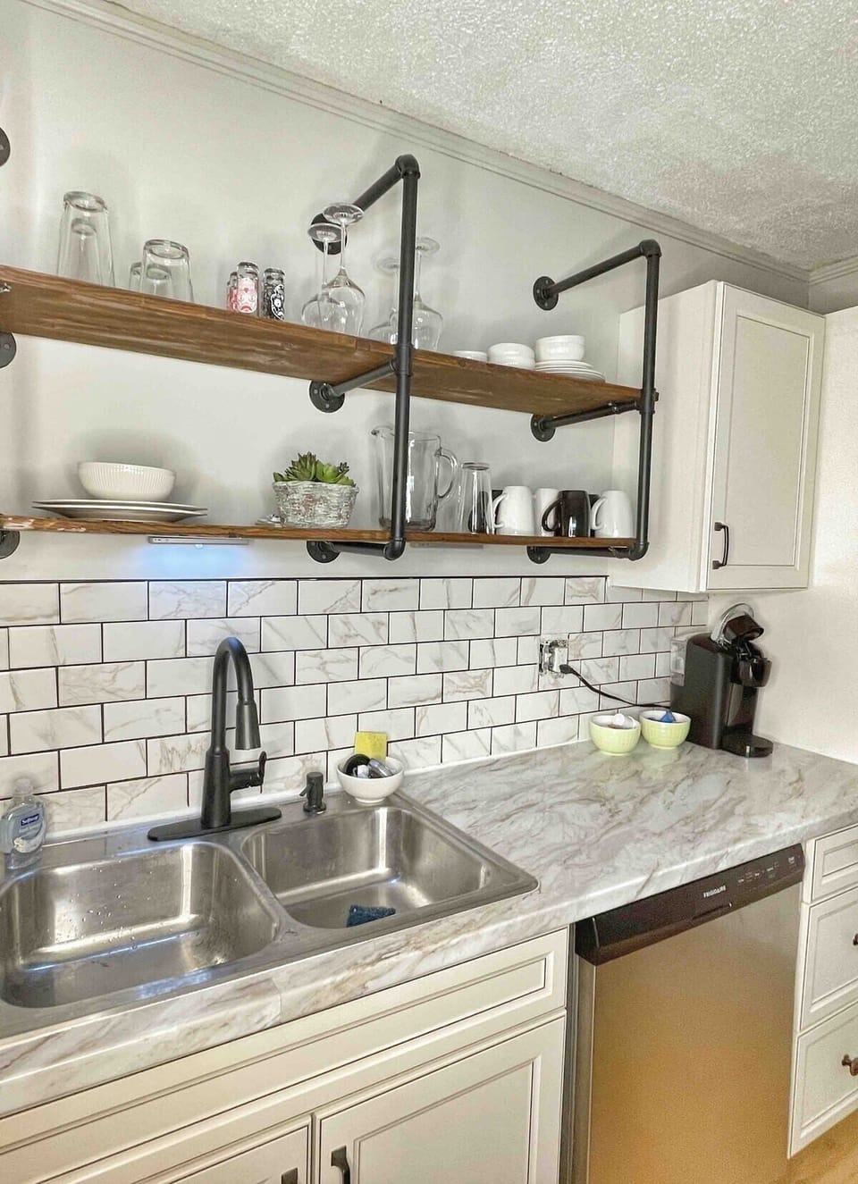 No shortage of dish-ware or countertop space.