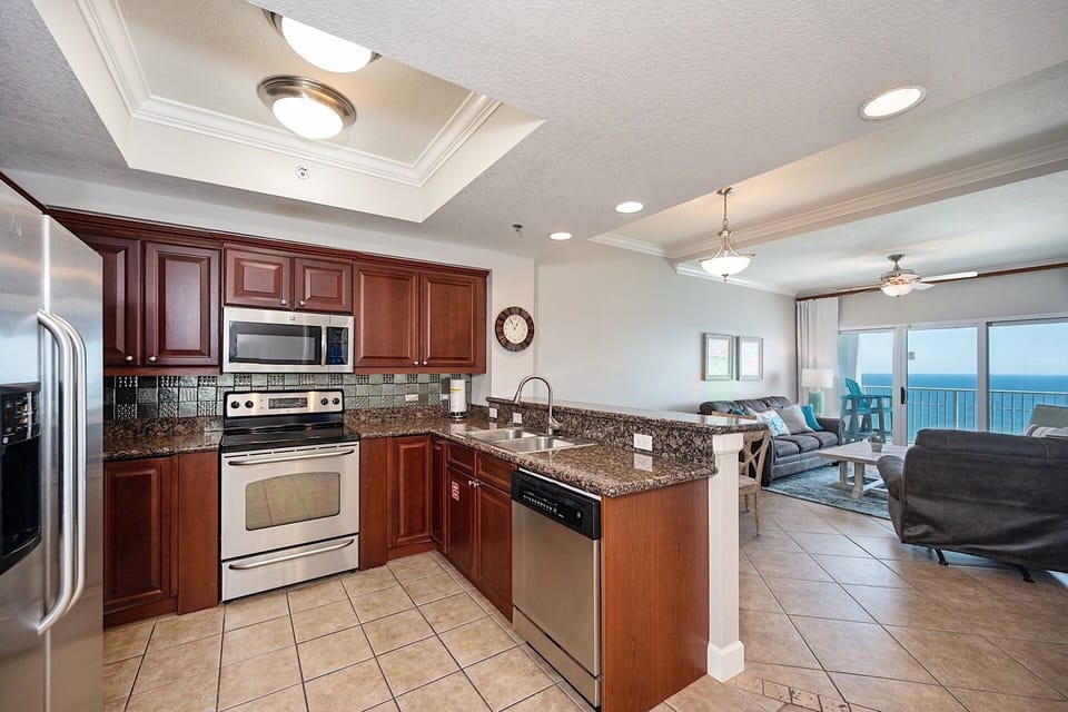 The kitchen has everything you need to cook for a family of 8.