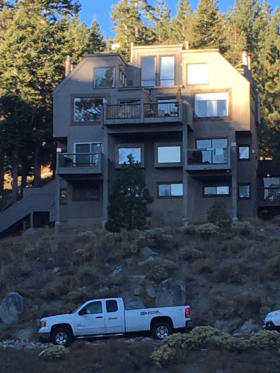 Front of 4 unit building we are the top left. 
