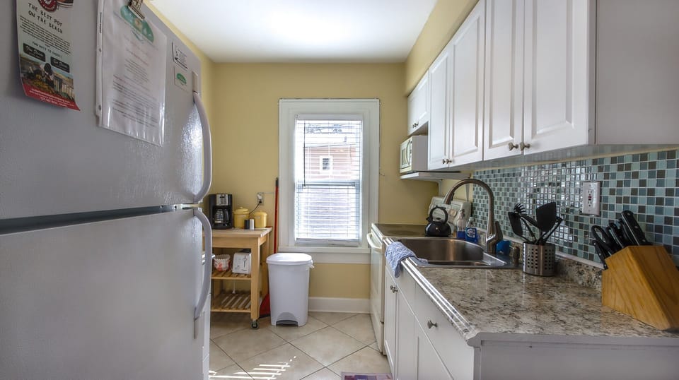 Bright natural light and all the cookware you need.