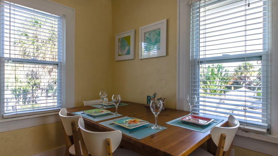 Perfect 4 person dining table for your first fabulous meal.