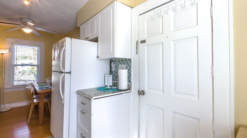 The front door to the NorthStar Bungalow. The Beach awaits you and is steps away!