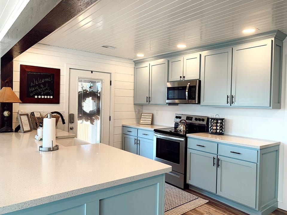 Kitchen with larger island.