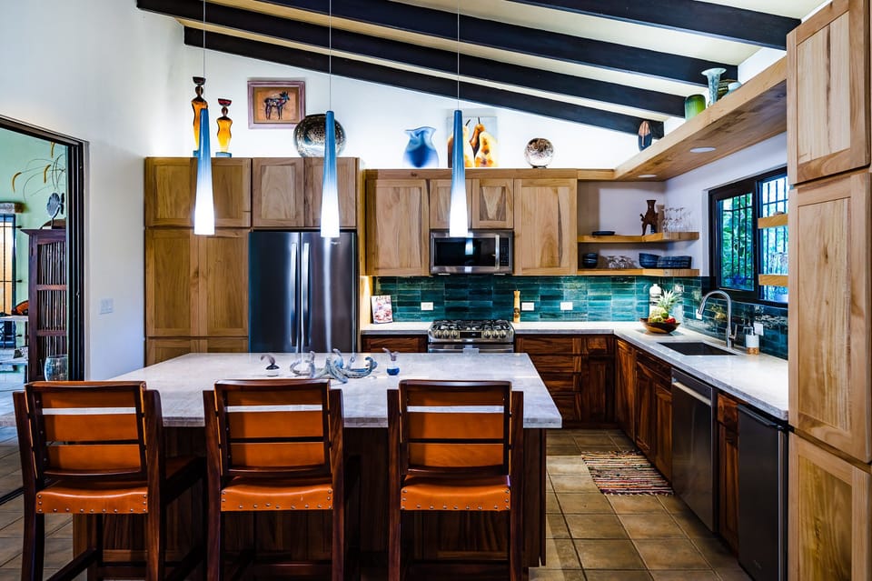 Guanacaste and Molina solid wood cabinets sourced locally