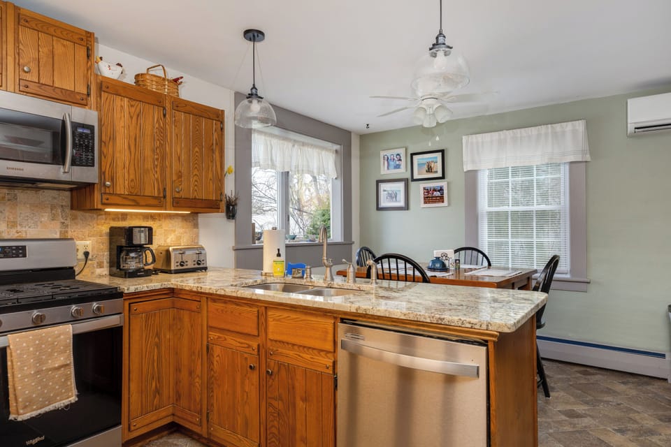Kitchen with all new stainless steel appliances