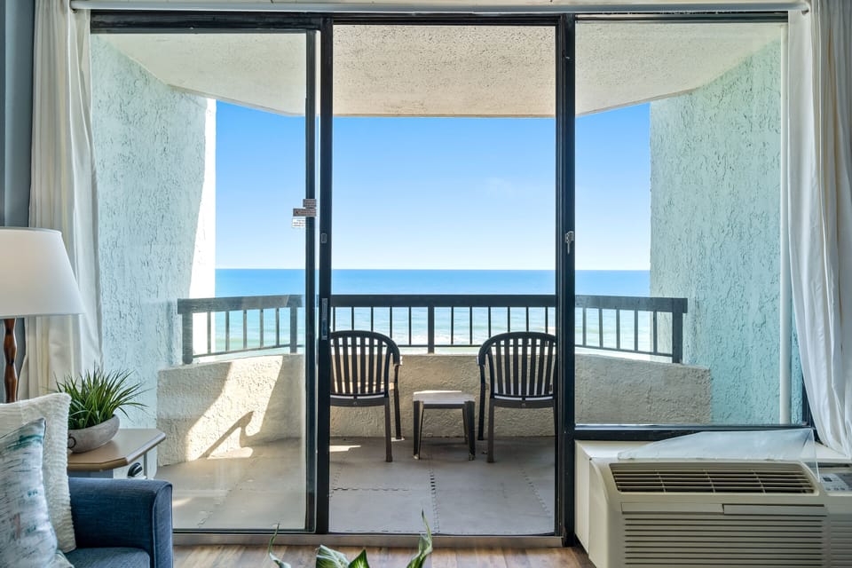 Our ocean-view balcony is the ideal spot to start your day with a cup of coffee,