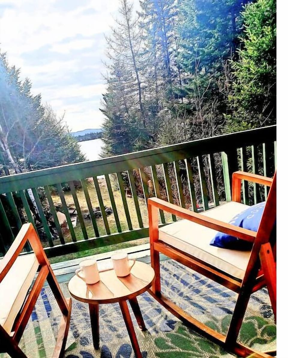 Morning Coffee on the Deck Looking toward Lake