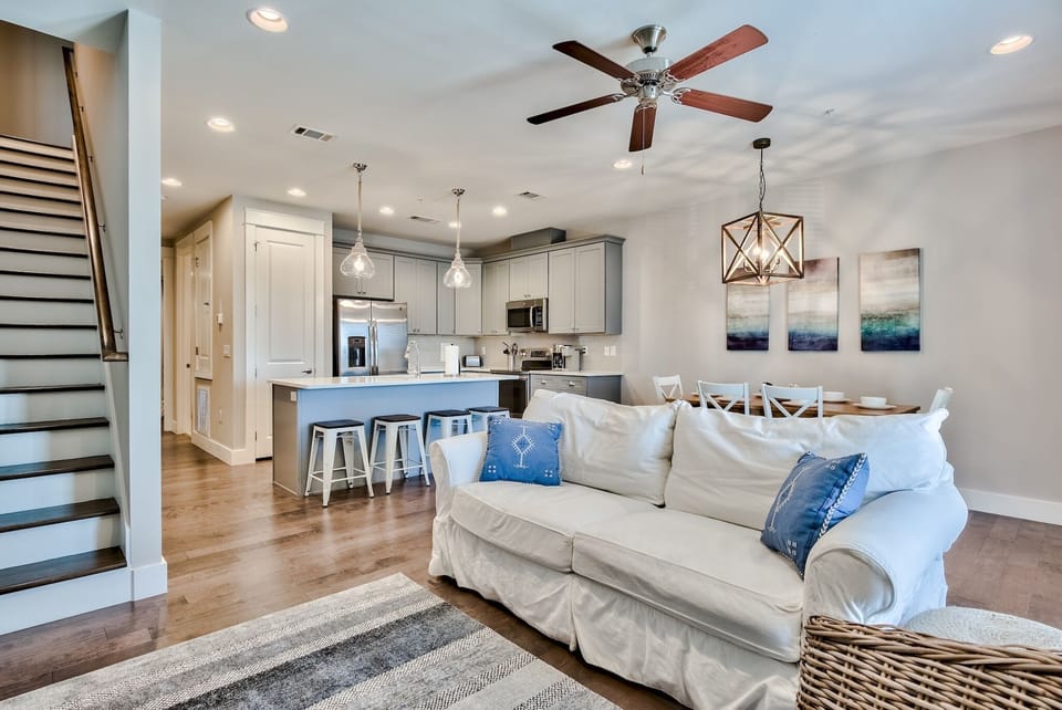 Main entertaining space on 2nd floor of town home