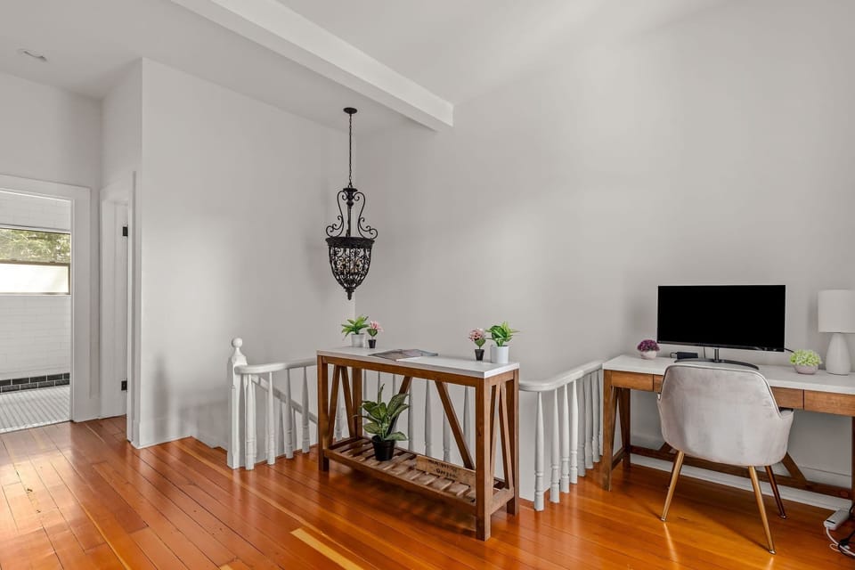 Dedicated workspace gives guests room to work, study, or plan adventures.