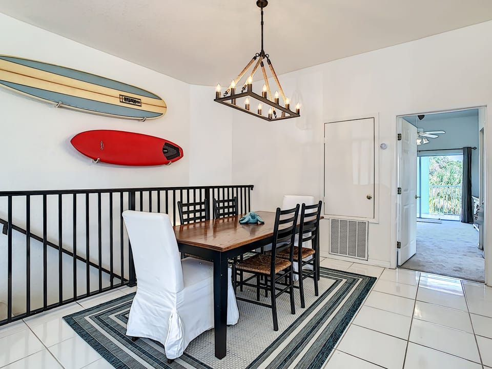 Dining area next to the stairs