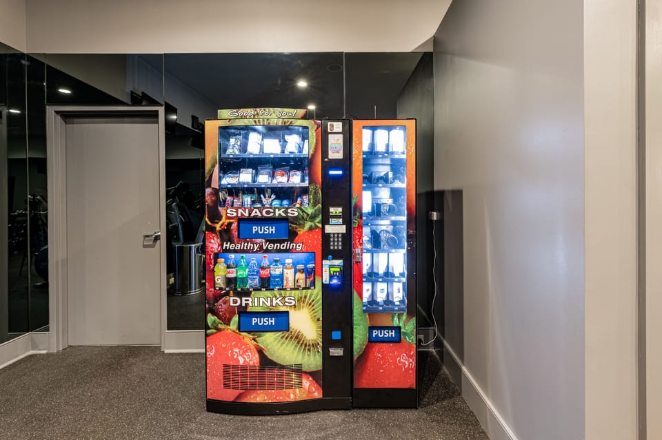 24 Hour Vending with snacks, drinks, medicine and electronics