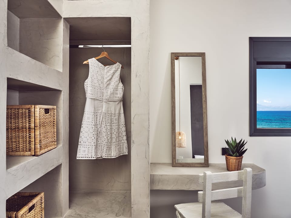 Pared back and calming bedroom interiors exudes simplicity.
