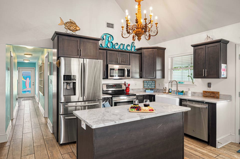 Prep dinner while everyone hangs out at the counter — this kitchen was built to be the heart of the house.