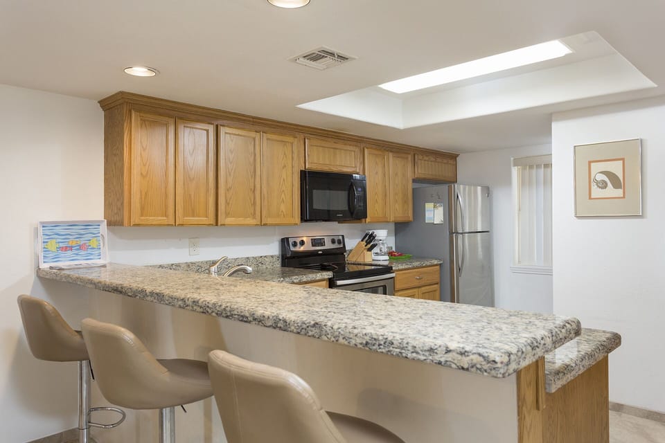 There's plenty of space to lay out a breakfast buffet. 