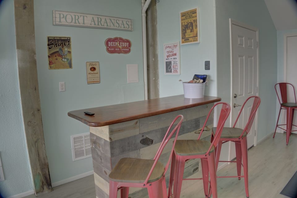 Beverage counter in game room
