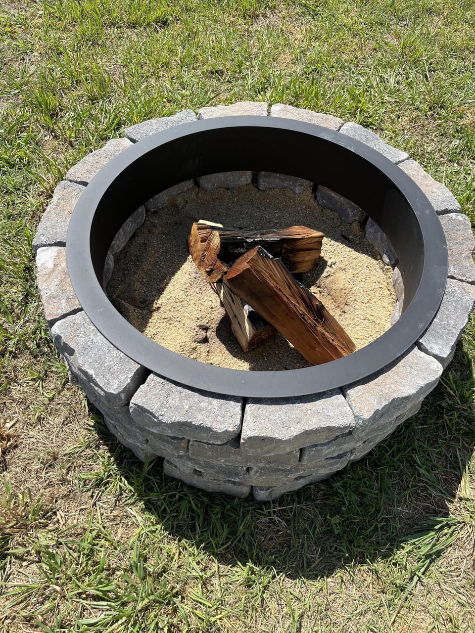 Fire pit- fenced back yard