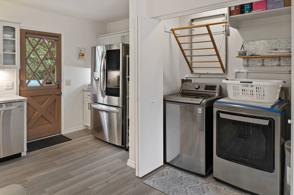 Full washer and dryer for guest convenience