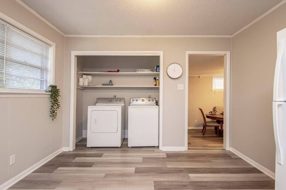 For your convenience, in home washer and dryer.