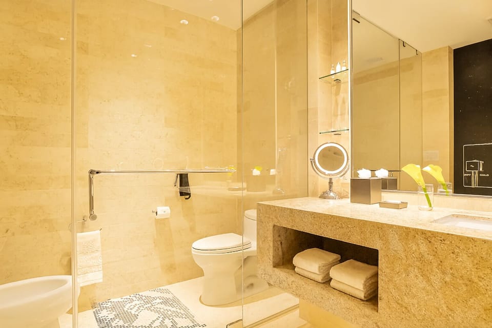 Start your day with bright, polished vanity comfort.