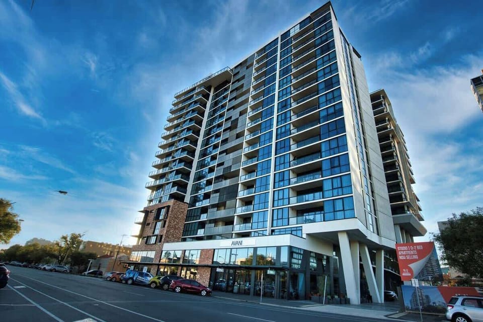 Exterior view of apartment building