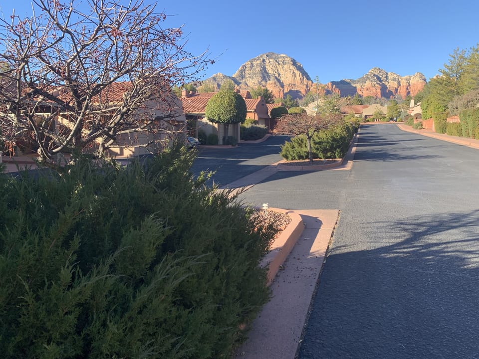 View of Thunder Mountain as you enter the property. 
