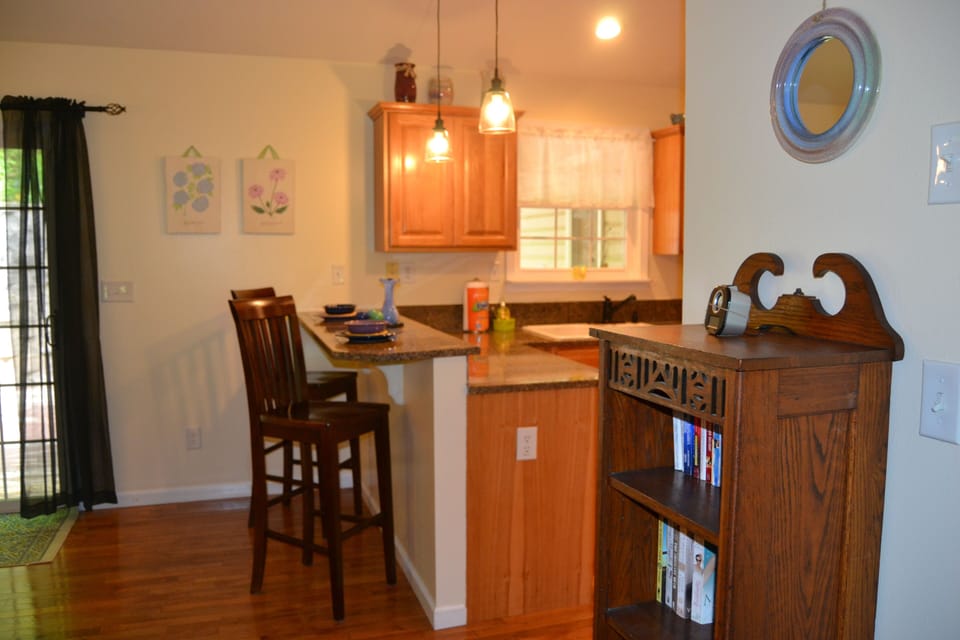 Living room open to dining area and kitchen