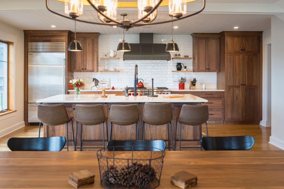 Open Concept Kitchen, Dining Room & Bar Area