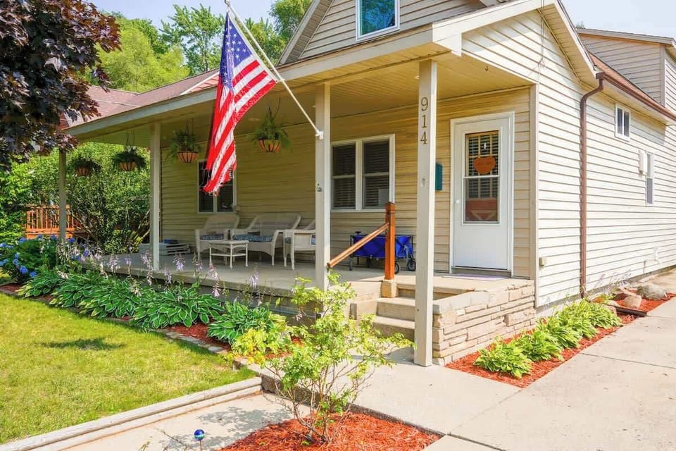 The large front porch is a great spot to set and enjoy the day reading & relaxing