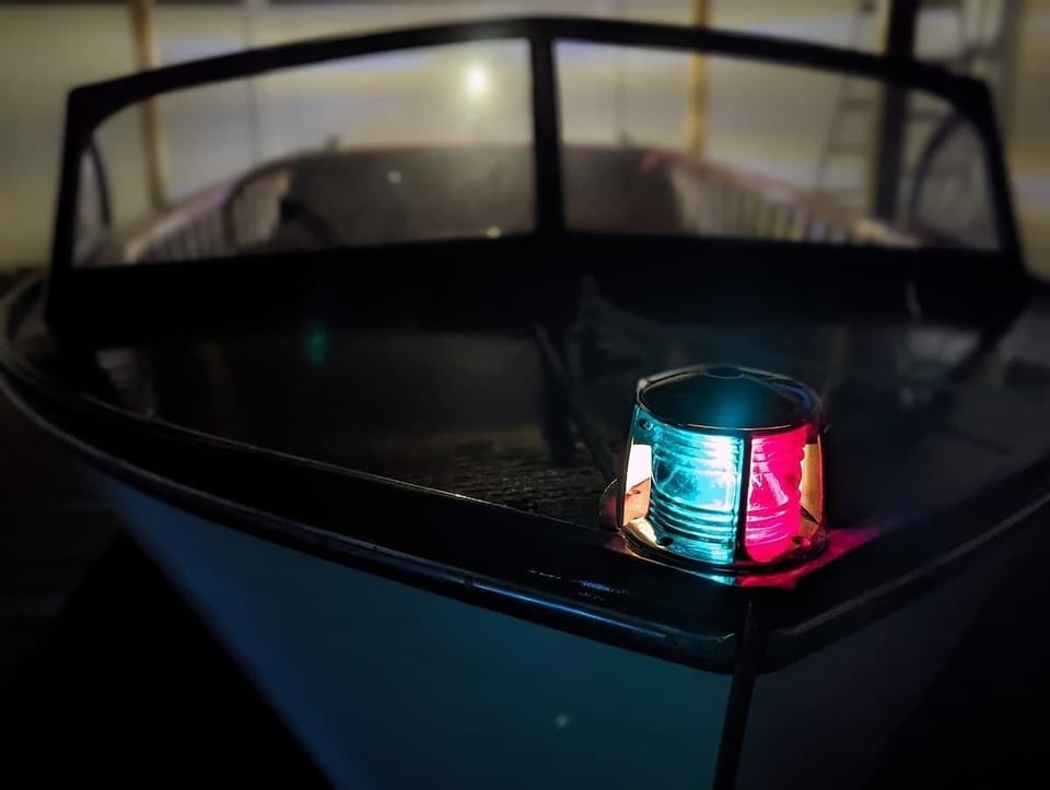 The bow & stern lights up at night. Kids and family are welcome to  explore the boat!