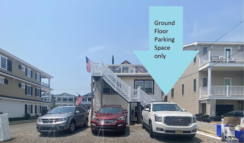 Picture notes where the parking space for the ground unit is located. 