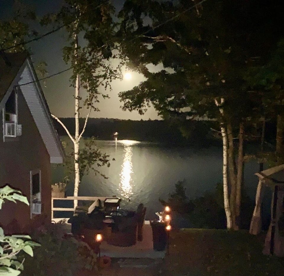 Fire pit over looking the bay