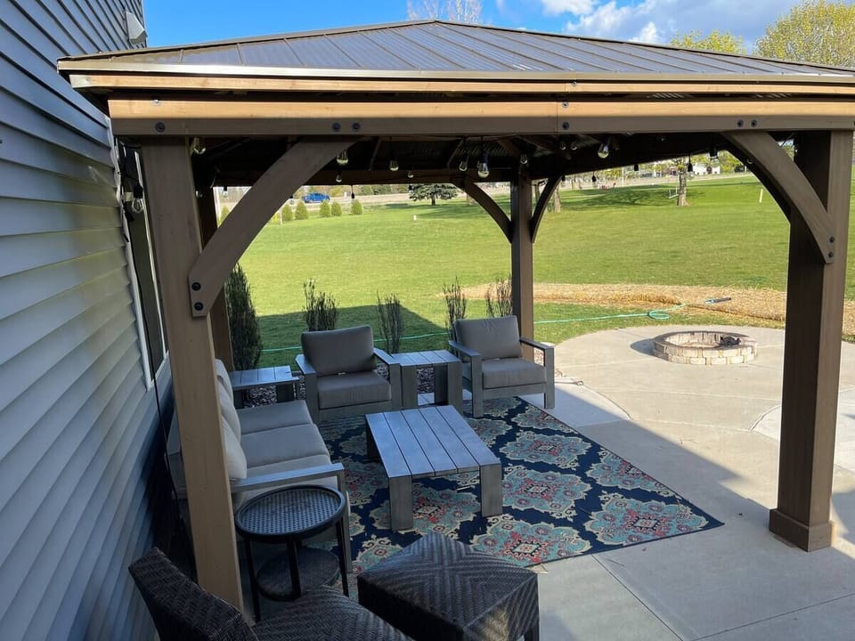 Beautiful, covered patio space.