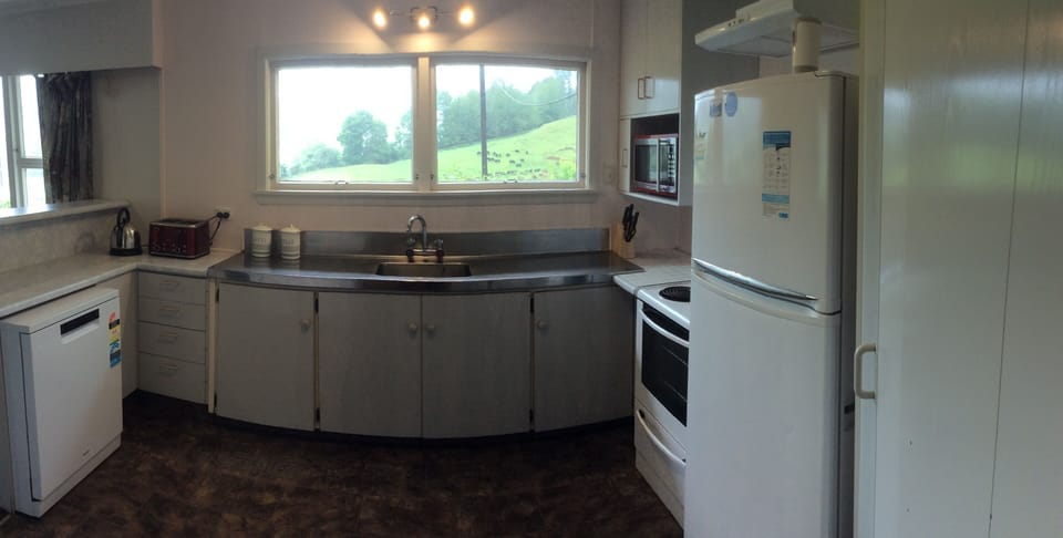Fully self contained kitchen, with complimentary free range eggs and fresh milk