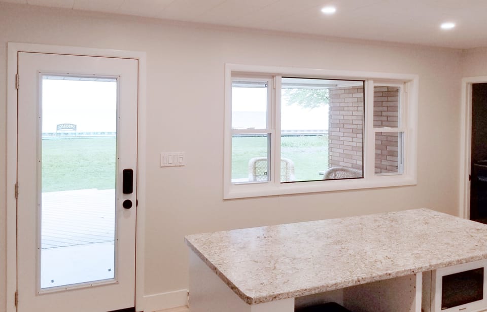 Beautiful Views of Lake St. Clair from Both the Kitchen and the Living Room