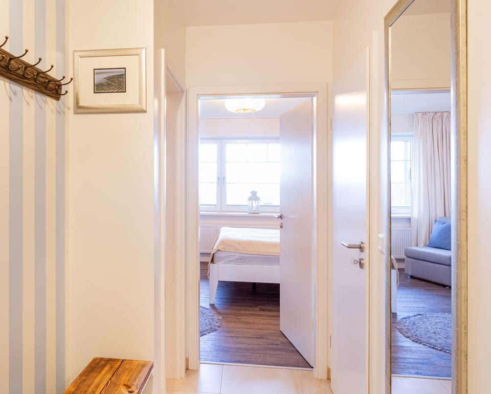 View in to the Masterbedroom in the holiday apartment Amrumer Strandhaven