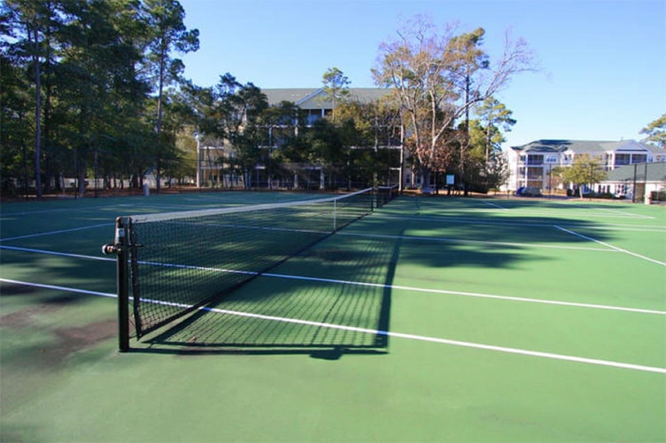 Tennis anyone? The tennis courts are on the premises.