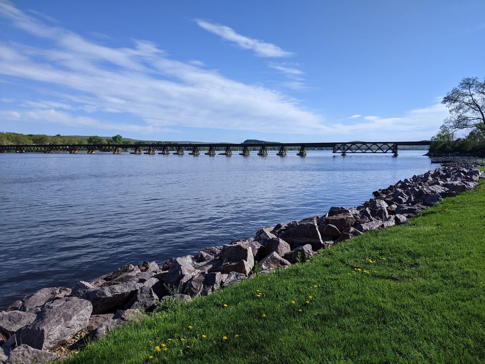 Train bridge over Lake WI