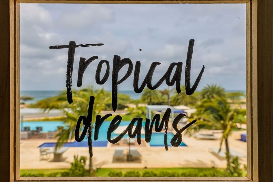 A tranquil tropical resort featuring multiple pools, palm-lined grounds, and ocean views, offering an idyllic beachside getaway.