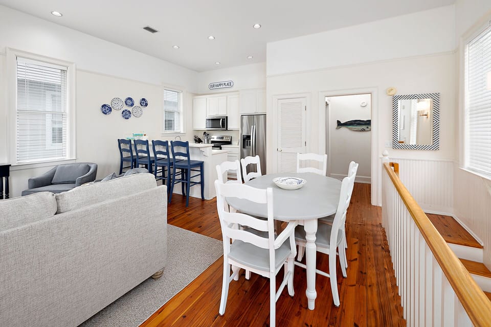 The open floor plan provides ample space for the Living, Dining and Kitchen spaces.