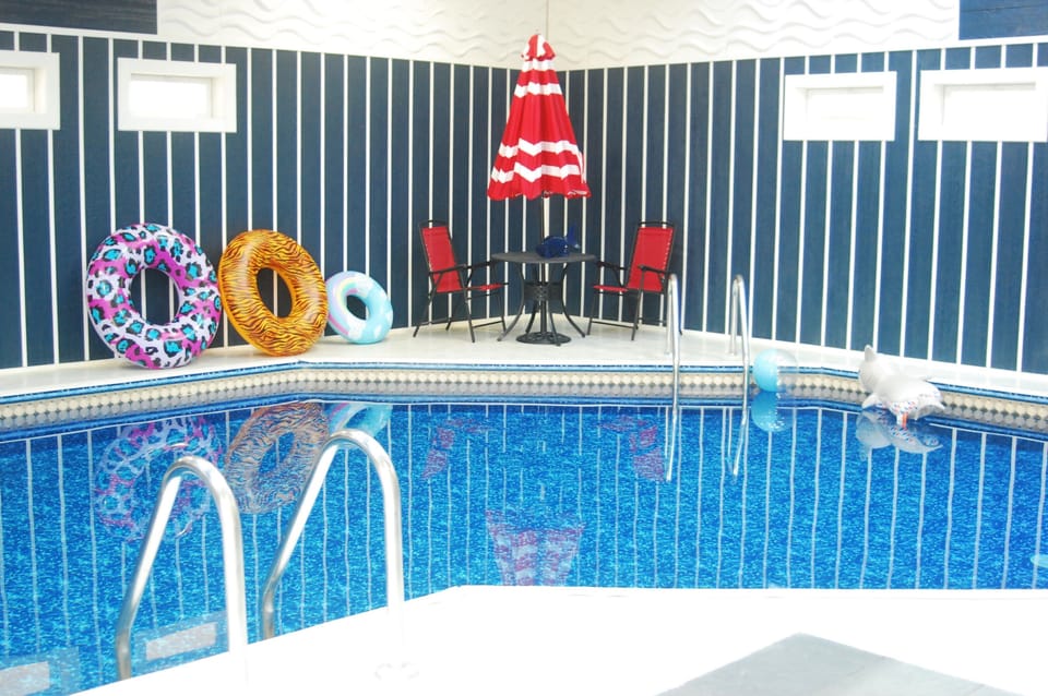 pool are lazy L
4 foot depth