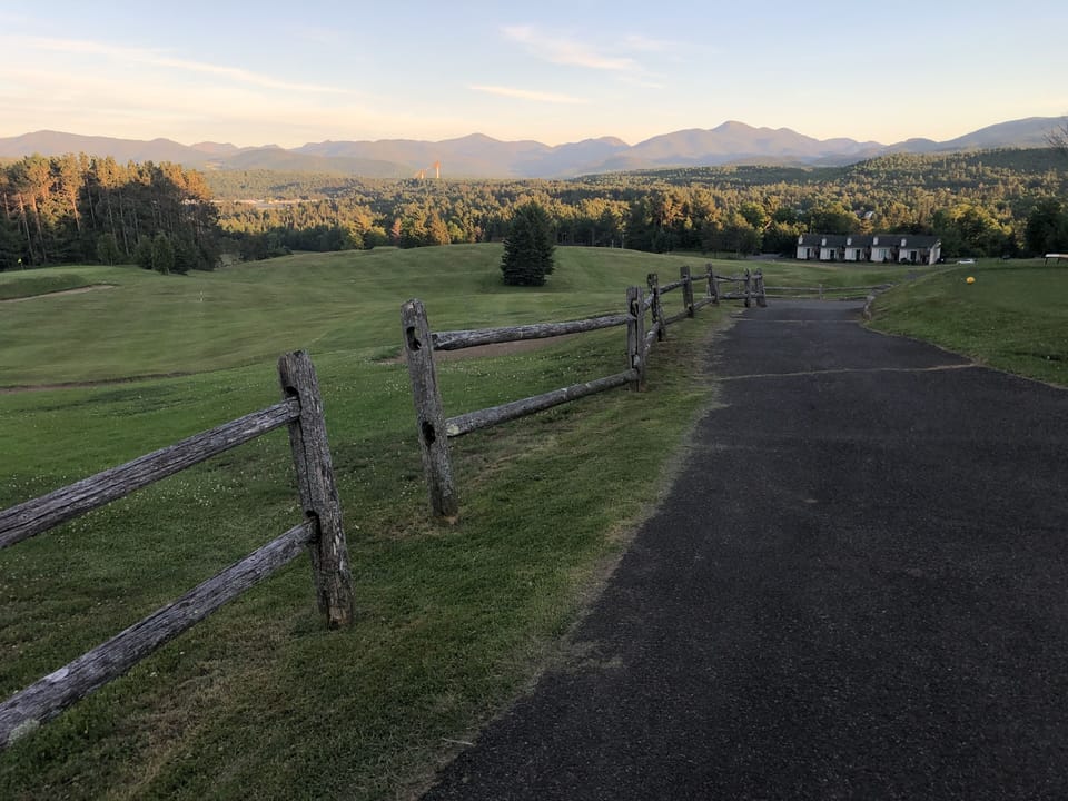 view of mountains from golf course