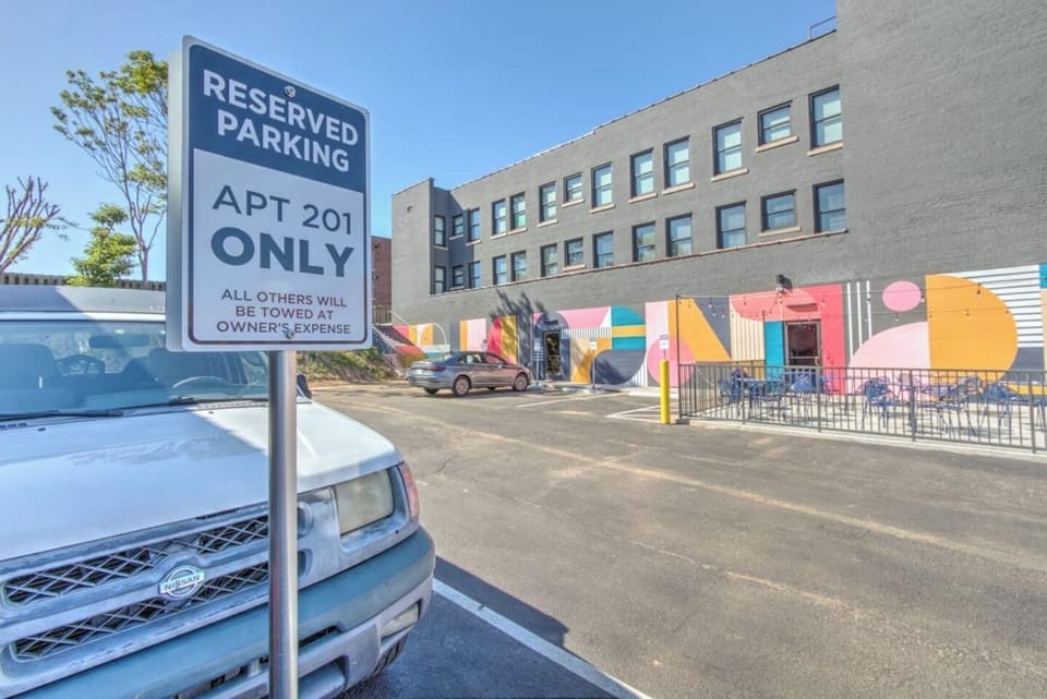 Your designated parking spot. Each unit will have 1 available for the duration of stay.