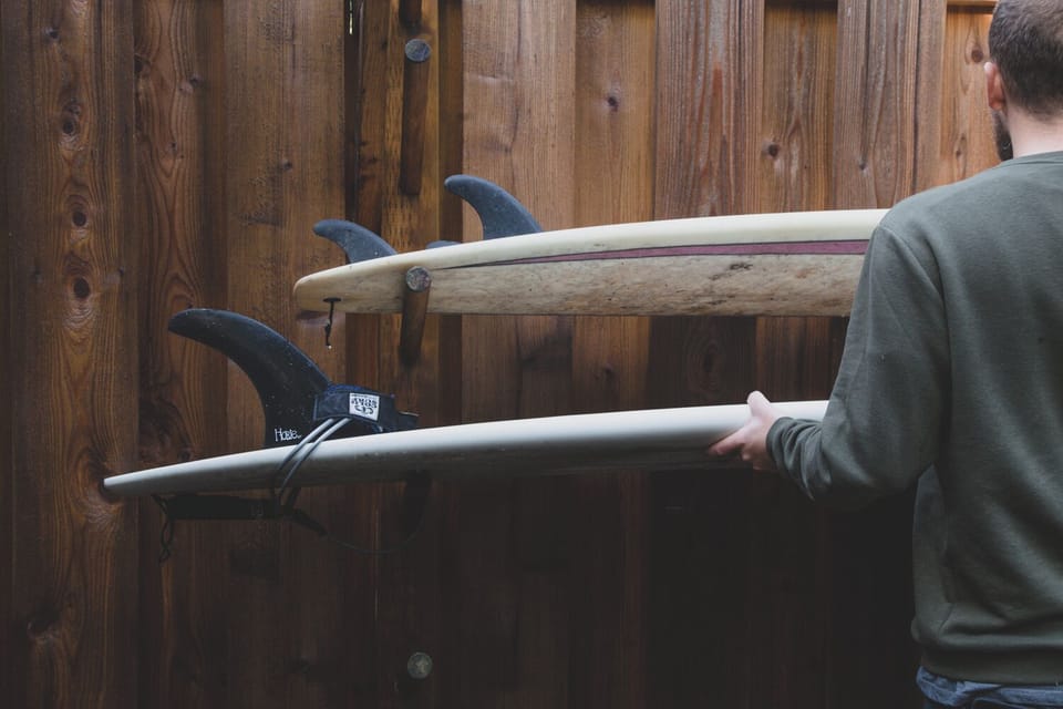 Surf board rack for when you're done after a day in the sun