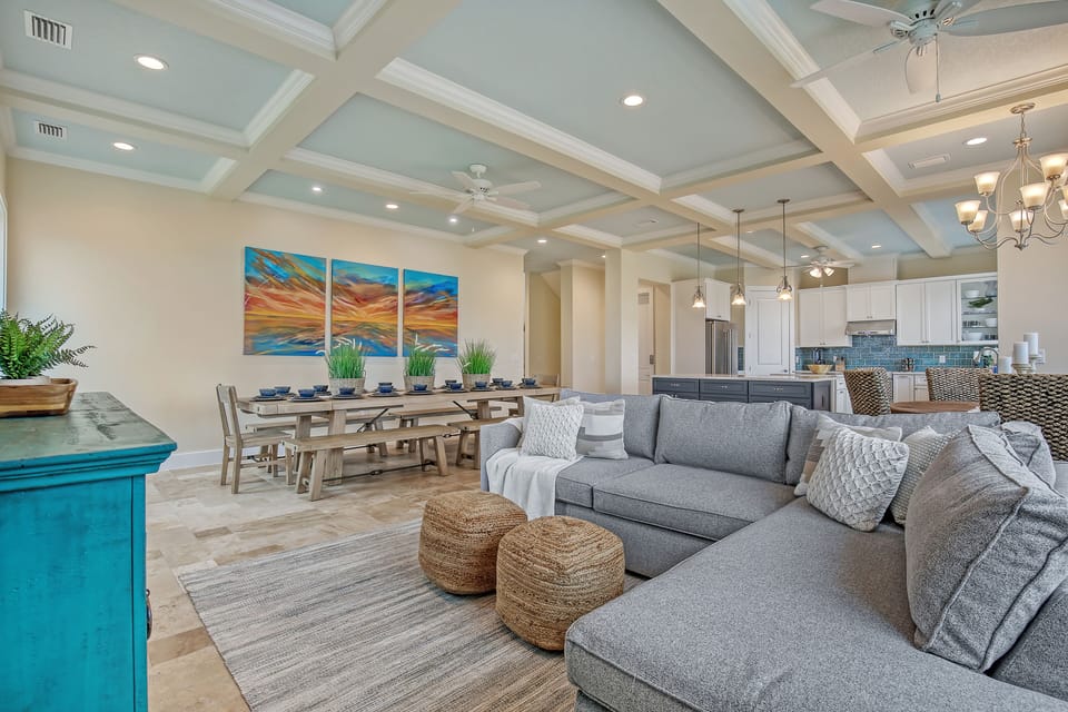A look from the living room towards the dining room
