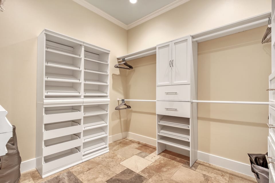 Plenty of space in the master closet