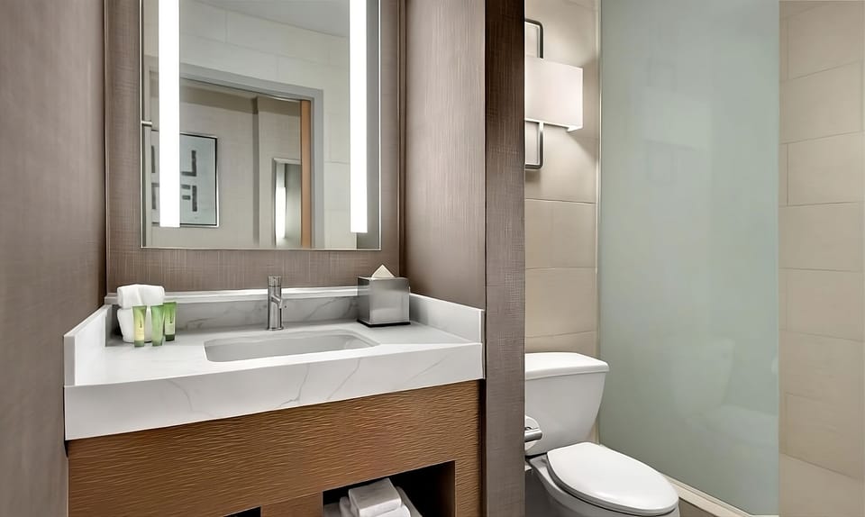 Bathroom with the essential toiletries provided!