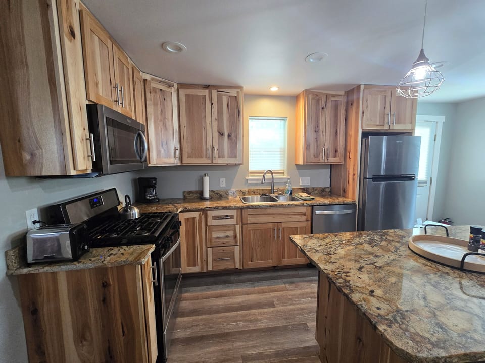 Newly remodeled kitchen is equipped to easily prepare meals