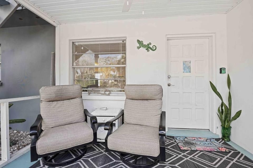 Inside the front porch.